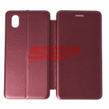 Husă Flip Cover Round Samsung Galaxy A01 Core Wine - Protecție Premium