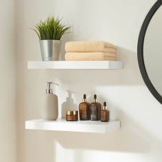 Set 2 buc raft perete Stranda 40x17x3,5 cm alb [en.casa] HausGarden Leisure foto