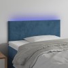 VidaXL Tăblie de pat cu LED, albastru &icirc;nchis, 90x5x78/88 cm, catifea 3121372