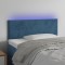 vidaXL Tăblie de pat cu LED, albastru &icirc;nchis, 90x5x78/88 cm, catifea 3121372