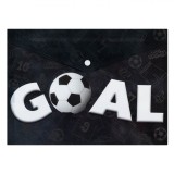 Mapă Capsă, Model Minge Fotbal Goal, Culoare Negru-Alb, Dimensiuni 33x24cm, Plastic, Oem
