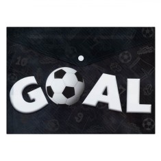 Mapă Capsă, Model Minge Fotbal Goal, Culoare Negru-Alb, Dimensiuni 33x24cm, Plastic