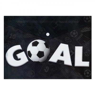 Mapă Capsă, Model Minge Fotbal Goal, Culoare Negru-Alb, Dimensiuni 33x24cm, Plastic foto
