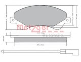 Set placute frana,frana disc FORD TRANSIT bus (2006 - 2014) METZGER 1170146