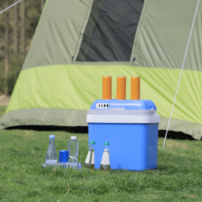 Racitor Outsunny 24L, cuva portabila pentru gheata, cutie de racire pentru calatorii, picnic, camping, uz casnic sau masina foto