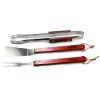 Ustensile pentru barbecue, grill, gratar, inox, maner lemn, set 3 buc, Strend Pro