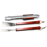 Ustensile pentru barbecue, grill, gratar, inox, maner lemn, set 3 buc, Artool