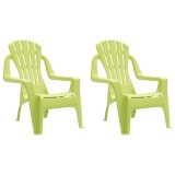 Cumpara ieftin Scaune gradina de copii 2 buc. verde 37x34x44 cm PP aspect lemn