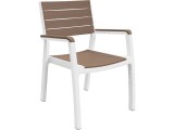 Cumpara ieftin Scaun de grădină Harmony cu cotiere Cappuccino-alb