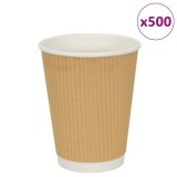 vidaXL Cești de cafea din h&acirc;rtie 500 buc 12 oz 300 ml maro 4102800