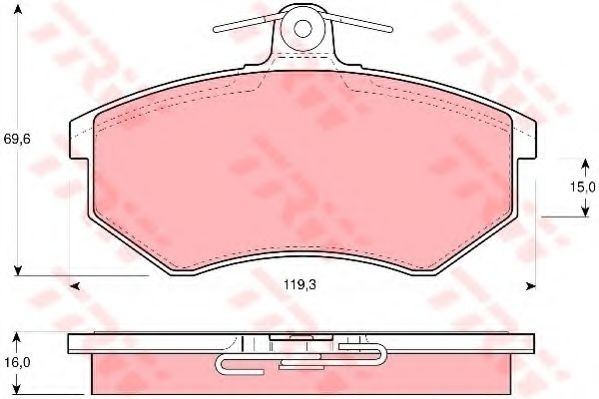 Set placute frana,frana disc VW PASSAT (3A2, 35I) (1988 - 1997) TRW GDB430