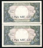 q667 PERECHE CONSECUTIVA 1000 LEI 23 MARTIE 1943 APROAPE NECIRCULATA aUNC