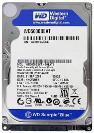 81. Hard Disk Laptop WD Scorpio Blue WD5000BEVT 500GB, 5400rpm, 8 MB, SATA 2