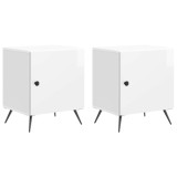 vidaXL Dulap de noapte 2 pcs Alb foarte lucios 43 x 34,5 x 50 cm 895494