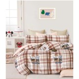 Lenjerie pat single,bumbac finet,4 piese,cearceaf cu elastic 140x200cm,cearceaf pilota 150x220cm,2 fete de perna 50x80cm-A1156