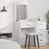 Masa de toaletă cu lumini LED, alb, 50x41x135 cm
