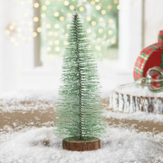 Mini-pin decorativ artificial - 30 cm - verde zăpadă