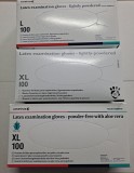 Manusi de examinare din latex, nepudrate, albe, cu Aloe Vera, XL, 100buc set