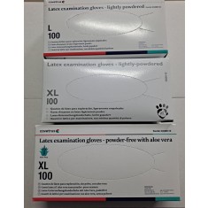 Manusi de examinare din latex, nepudrate, albe, cu Aloe Vera, XL, 100buc set