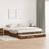 VidaXL Cadru de pat cu depozitare Stejar fumuriu 236.5 x 200 x 31.5 cm 3335625
