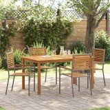 VidaXL Set de Masă pentru Grădină 5 pcs Gri 150 x 90 x 74 cm