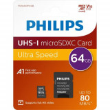 Card de memorie Philips MicroSDXC, 2 bucati, 64GB, Class 10, UHS-I U1, Adaptor SD inclus
