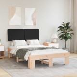 vidaXL Cadru de pat cu tăblie tapițată cu headboard Negru 120 x 200 cm 877351