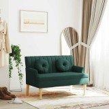 vidaXL Banchetă cu perne, verde &icirc;nchis, 113x64,5x75,5 cm, textil