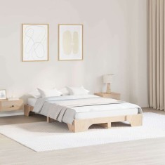 vidaXL Cadru de pat Lemn de pin masiv 140 x 190 cm Lemn masiv de pin 872866