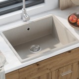 VidaXL Chiuveta cu orificiu de overflow, granit bej