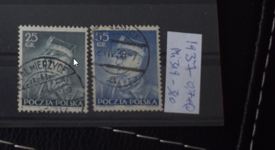 TS23 - Timbre serie Polonia - 1937 Mi319-320 foto