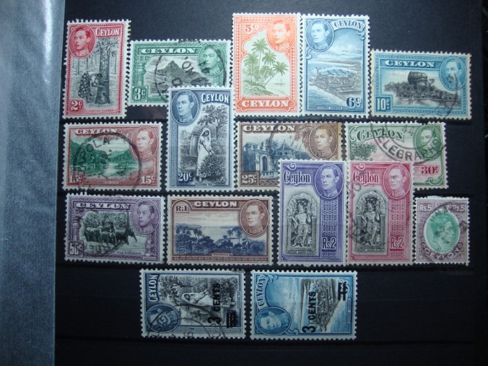 CEYLON GEORGE VI 1939 , 1940 , 1947 - 2 SERII SI 1 EMISIUNE COMPLETA