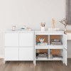 Gossi servante, 2 buc., alb, 70x41x75 cm, lemn prelucrat