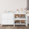 Gossi servante, 2 buc., alb, 70x41x75 cm, lemn prelucrat