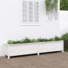 Strat &icirc;nălțat de grădină, alb, 199,5x40x39 cm, lemn masiv pin, vidaXL
