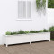 Strat &icirc;nălțat de grădină, alb, 199,5x40x39 cm, lemn masiv pin