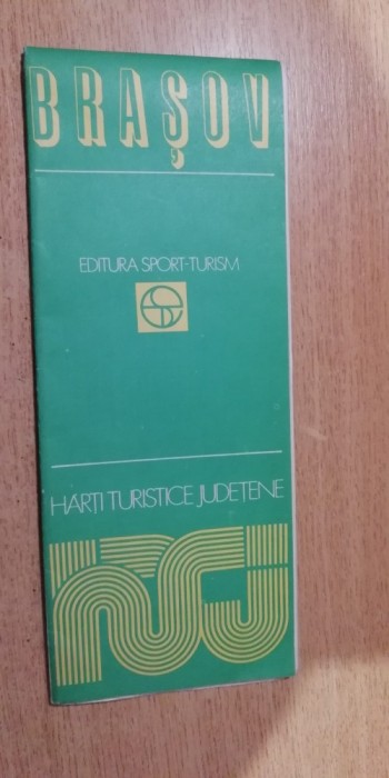 myh 12 - Harta turistica foarte veche - Judetul Brasov - piesa de colectie