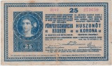 AUSTRIA UNGARIA 25 KRONEN KORONA Coroane 1918 aVF