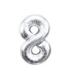 Balon folie sub forma de cifra, argintiu, 85 cm-Tip Cifra 8