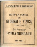 Vintila Mihailescu, Geografie Fizica - note de curs[1937-1938]