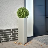 Jardiniera Gradina Gossi, 30x26x75 cm, Inox, Triunghiulara, Argintie/Maro/Negru/Gri/Alb/Verde, Ghiveci inalt