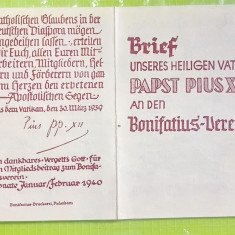 E612-Act vechi VATICAN PAPA PIUS 12 1939-1940. Marimi: 14/ 10 cm.