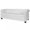 Gossi canapea chesterfield cu 3 locuri, piele artificiala, alb