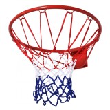 HOMCOM Coș de Baschet cu Cerc din Metal și Plasă din Nylon, Durabil și Colorat, &Phi;46cm, Roșu/Albastru/Alb | Aosom Romania