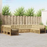 vidaXL Set de canapele de exterior cu pernă 9 pcs Alb și Bej 3391168