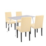 Set de masă Megan 4 1 alb-bej