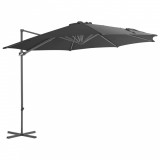 Umbrelă suspendată cu st&acirc;lp din oțel, antracit, 300 cm, vidaXL