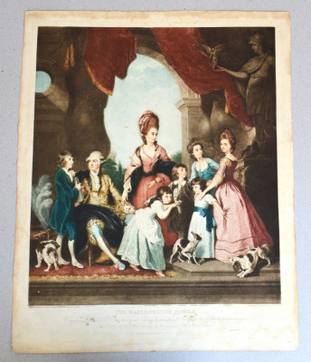 Sir Joshua Reynolds &amp;quot;The Marlborough Family&amp;quot; mezzotinta sec 19 foto