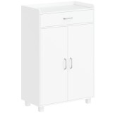 HOMCOM Pantofar cu 1 Sertar și 5 Rafturi Dulap pentru Pantofi Modern Rafturi Reglabile 6 Perechi 62,5x35x95 cm Alb | Aosom Romania