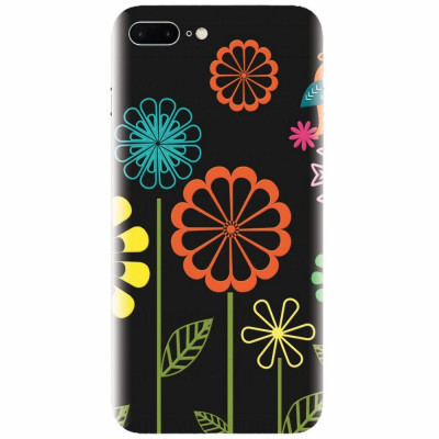 Husa silicon pentru Apple Iphone 7 Plus, Colorful Spring Birds Flowers Vectors foto